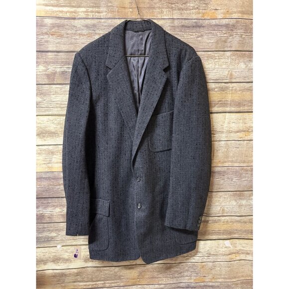 Vintage 1980s Schlesingers West New York Mens Blazer Jacket Size 40L Gray - Picture 1 of 5